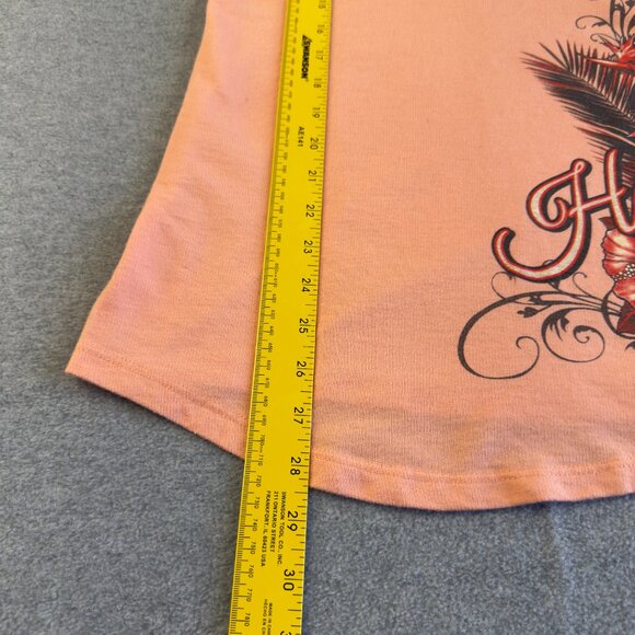 Vintage Harley-Davidson Tank Top Women’s L Hawaii Honolulu Peach Hibiscus Graphi - Picture 5 of 6